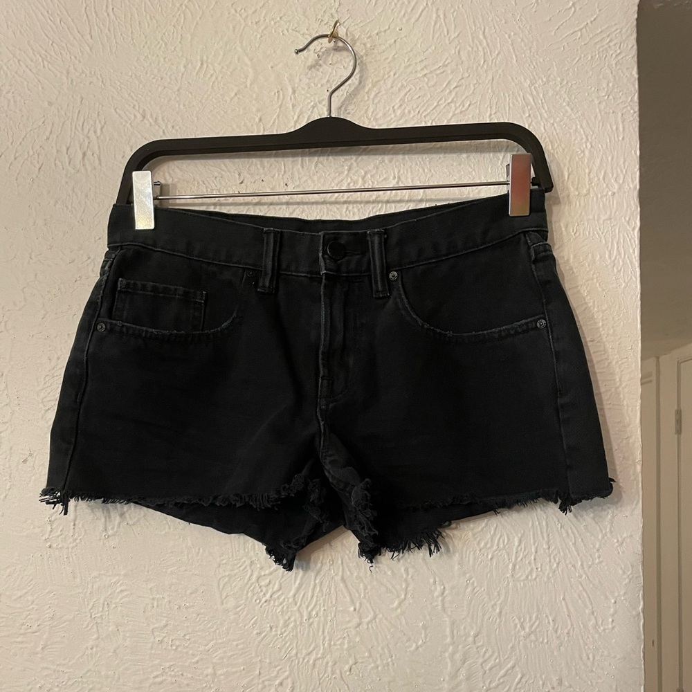 All Saints Sasha boys short black distressed denim shorts